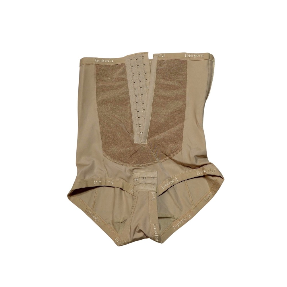 Bellefit Shapewear Girdle Womens Small Beige High Waist Zip Hooks Slimming 5038